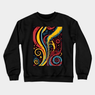 Abstract Colorful Swirl Tails Crewneck Sweatshirt